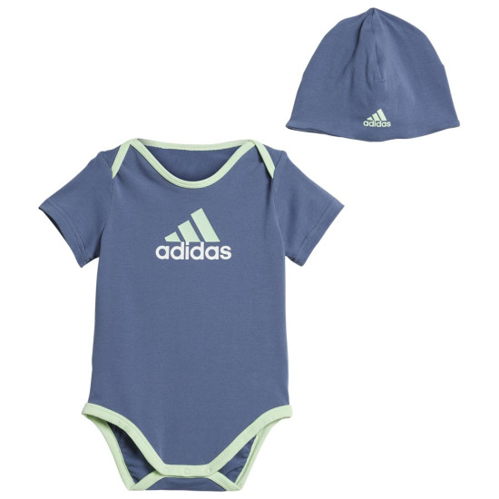Adidas Βρεφικό σετ Essentials Big Logo Bodysuit And Beanie Gift Set